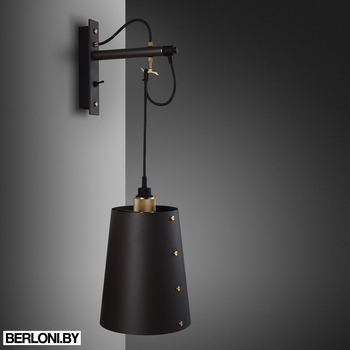 Настенный светильник Hooked Wall / Large / Graphite / Brass Арт. UK-HKW-TO-L-GR-BR