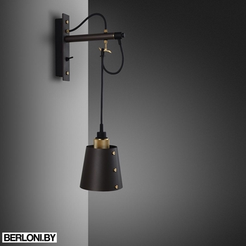 Настенный светильник Hooked Wall / Small / Graphite / Brass Арт. UK-HKW-TO-S-GR-BR
