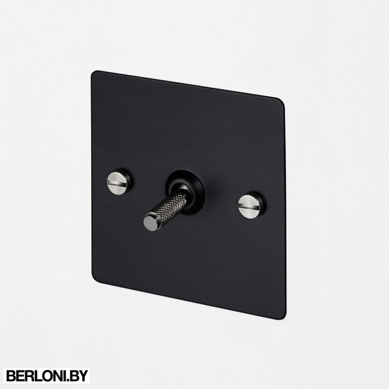 Одиночный проходной выключатель 1G Intermediate Toogle Switch / Black + Steel Арт. EL321
